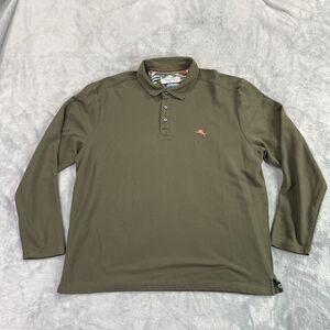 Tommy Bahama Men's Size XL Supima IslandZone Long-Sleeve Polo Shirt Green